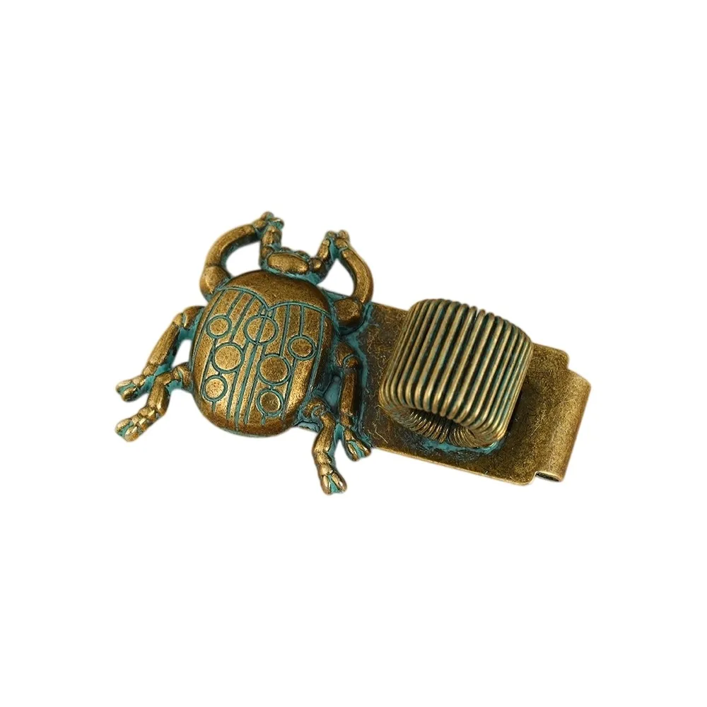 Creative Insect Series Pen Clip with Spring Metal Vintage Butterfly Rhinoceros Beetle Pen Clip Secure Grip Heavy-Duty