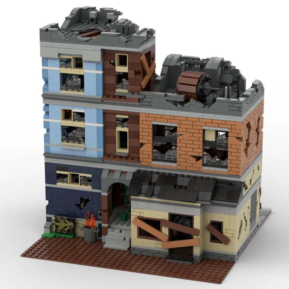 

MOC-73392 Модульный разрушенный офис с бассейном/парикмахерской 2915, детали