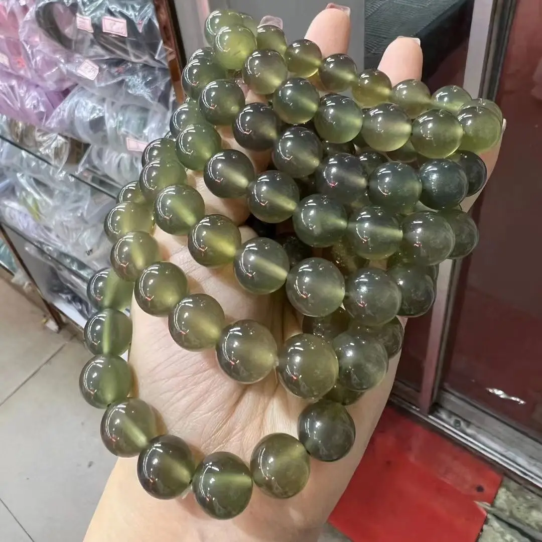 NEW Real Jade Natural Chalcedony Agate Jade Stone Ice Seed Rare Bracelet Accessories Jewelry Bangle Lucky Gift