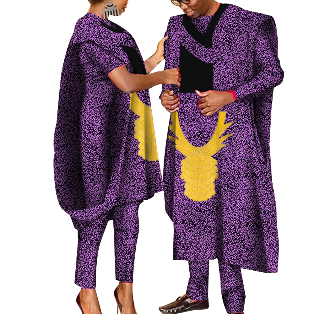 Couples African Clothes African Print Dashiki Dresses for Men Women Robe Africaine Wedding Party Dress African Gown WYQ505