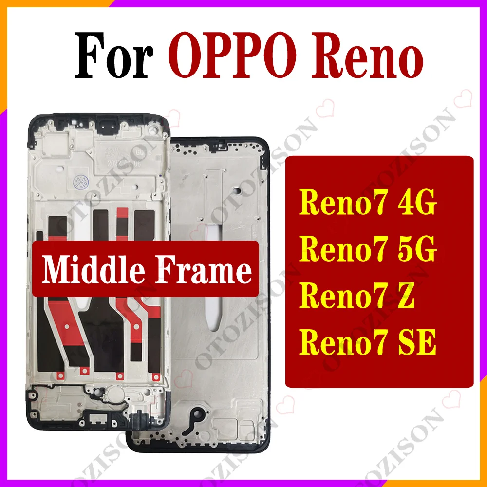 Reno7 Middle Frame dla OPPO Reno 7 4G 5G Reno7 Z 7Z 7SE Frame CPH2363 CPH2371 CPH2343 PFCM00 Wymiana pokrywy obudowy