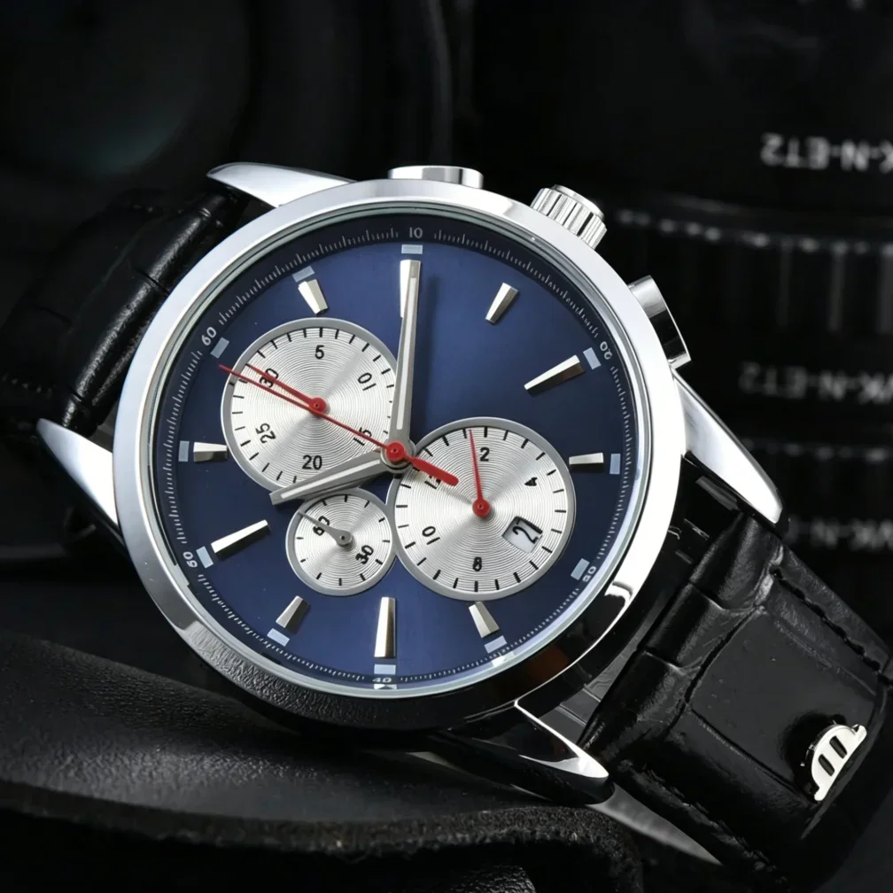 Casual Sport Chronograph Watch Men with Multiple Color Options Silicone Strap 2026 New Men's Chronograph Watch, Multifunction Business Sport Wristwatch with Leather/Rubber Strap, Casual Male Dress Clock - view 2