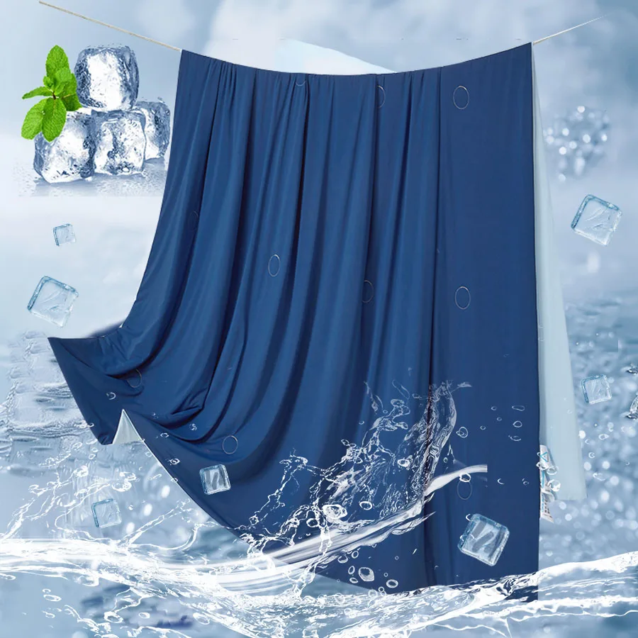 Soft Silky Cool Summer Quilt Double Side Cold & Cooling Fabric Breathable Cooled Air Condition Blanket Summer Thin Comforter