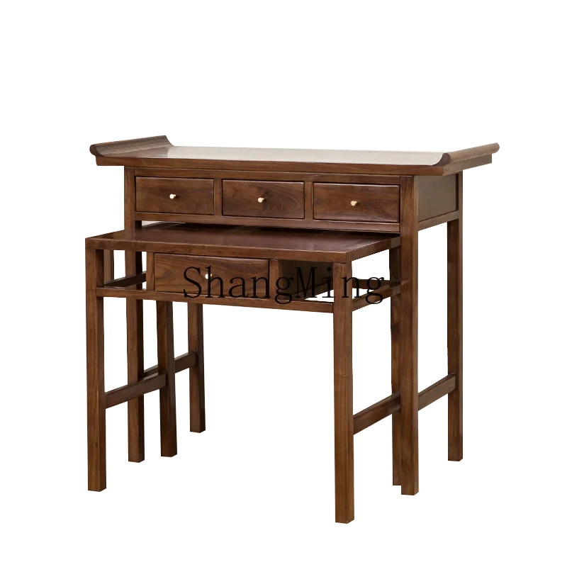 

HJ Buddhist Hall Incense Case New Chinese Solid Wood Living Room Incense Table Set Modern Simple Service Table