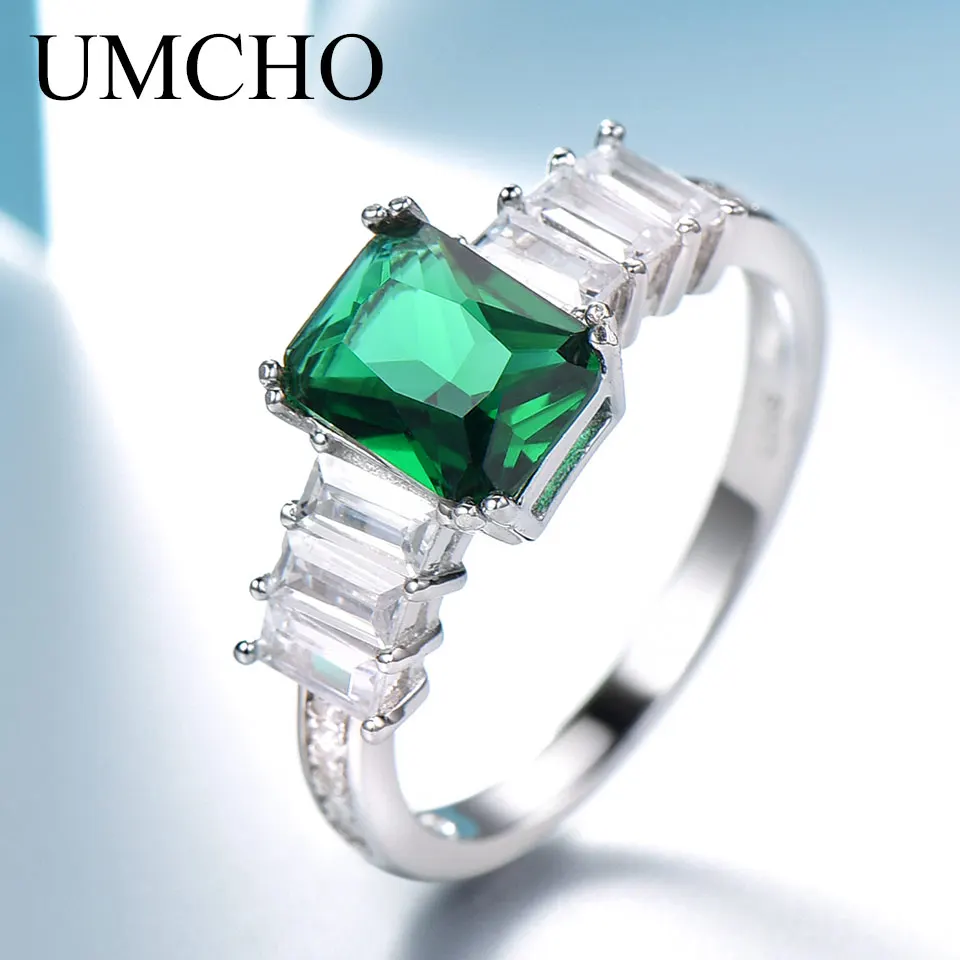 

Nano Emerald Ring 6*8mm Rectangle Rings for Women 925 Sterling Silver Ring New 2025