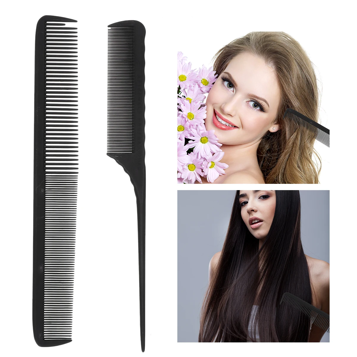 

2pcs Anti-Static Durable Detangling Comb Set Salon Home Hair Care Tools Quick Dry Professional Barber Hair Accessories