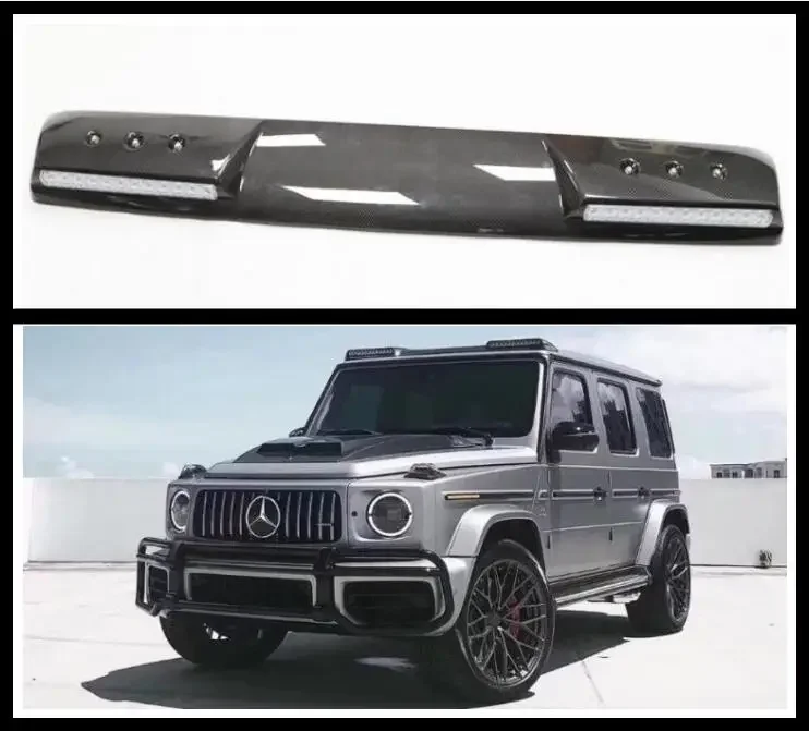 

REAL CARBON FIBER FRONT LIP WING TRUNK ROOF TOP SPOILER For Mercedes-Benz G-Class W463 W464 G500 G550 G55 G63 G65 (LED Light)