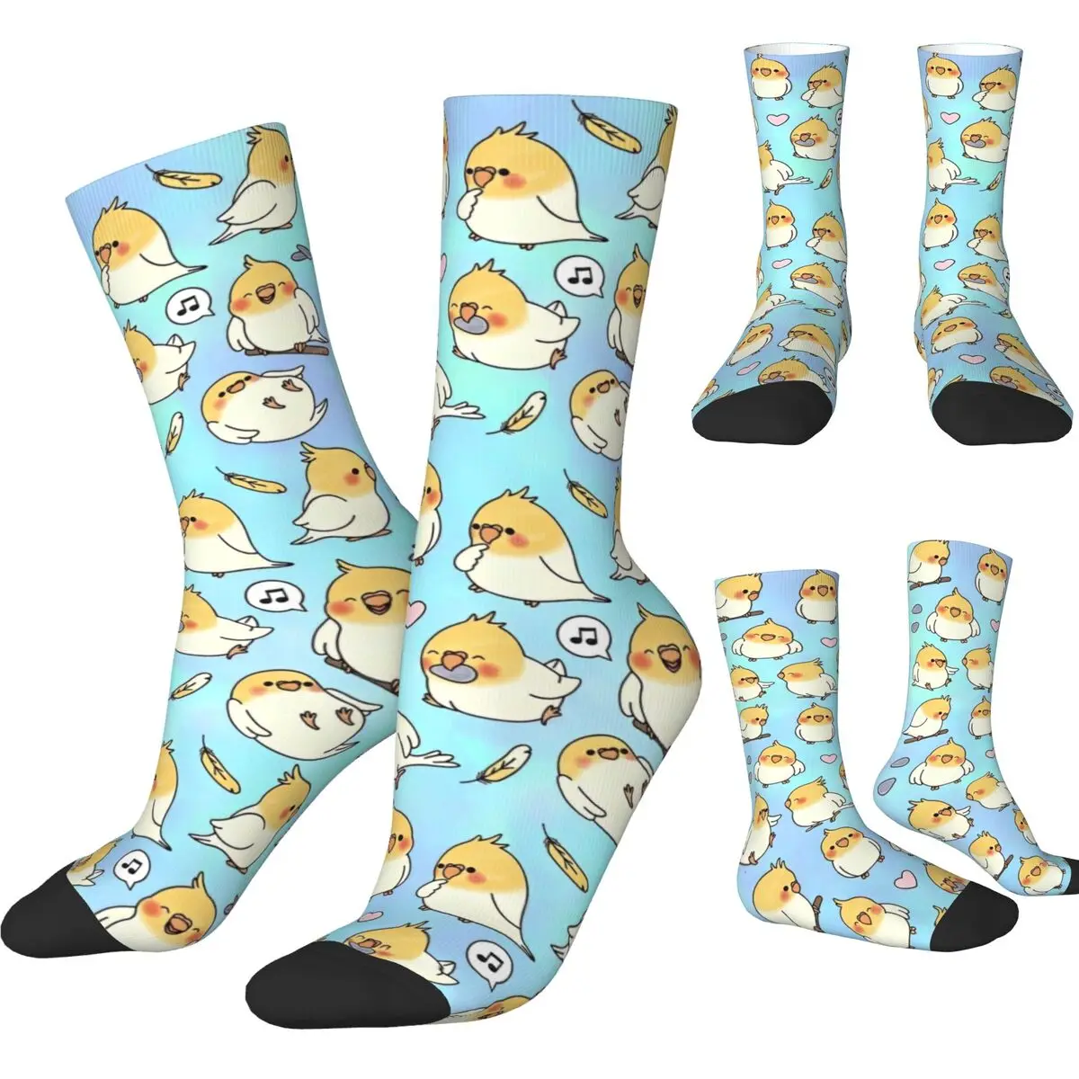 Too Many Birds Cartoon Cockatoo (2) Socks Autumn Stockings Fashion Adults Men Quality Socks Graphic Cycling Anti Slip Socks