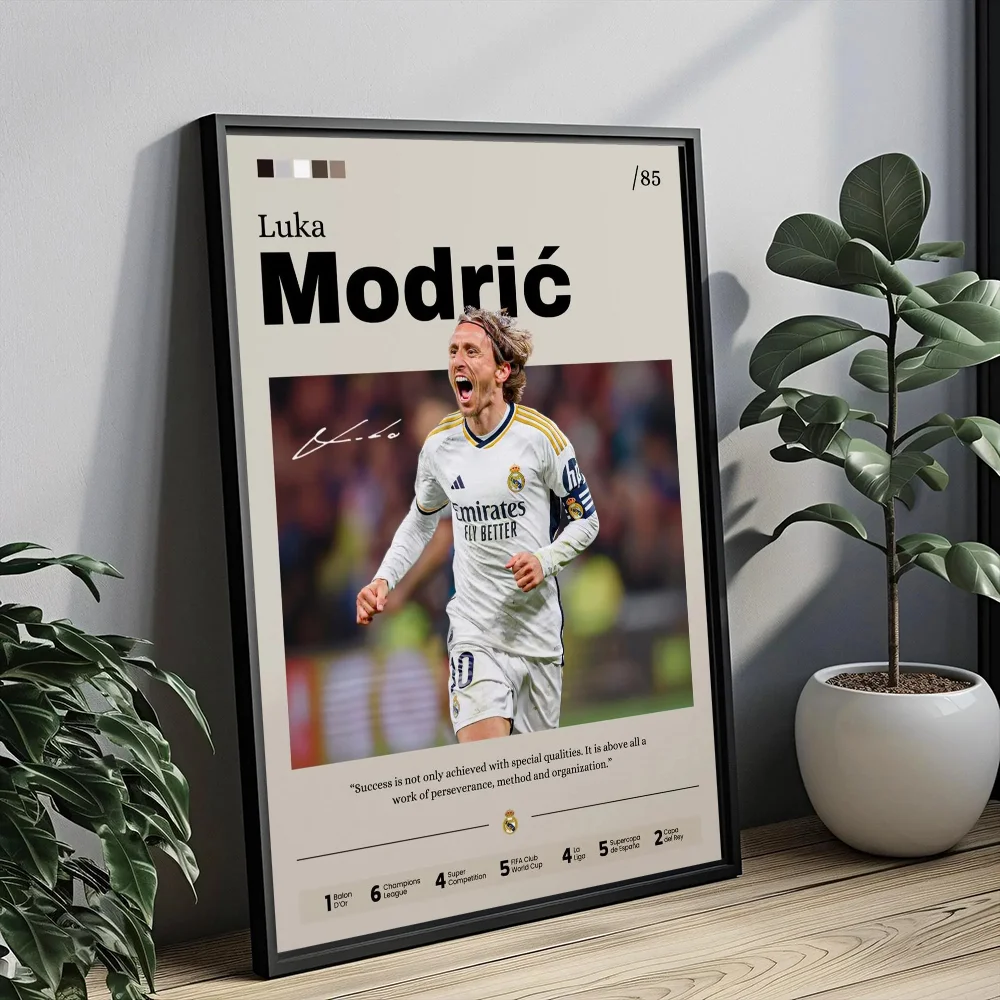 ملصق Modric Saka Drogba ملصق رياضي مطبوع عليه كرة القدم ديكور كرة القدم أسطورة جدار الفن هدية للمروحة