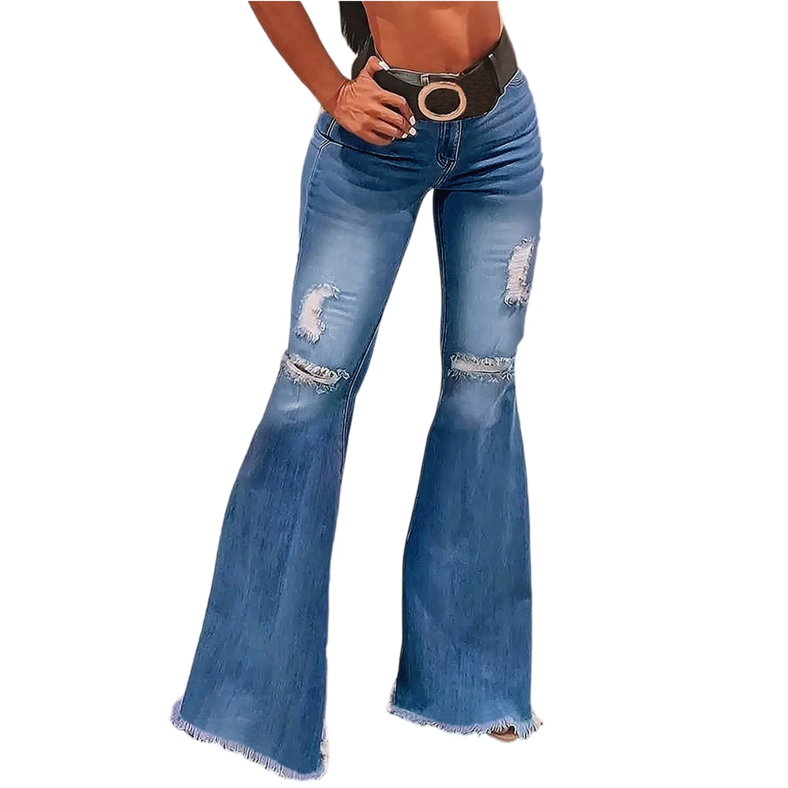 

Womens Jeans Retro Solid Color High Waist Stretch Denim Pants Sexy Design Jeans Fashion Streetwear Daily Female Elastic Trousers