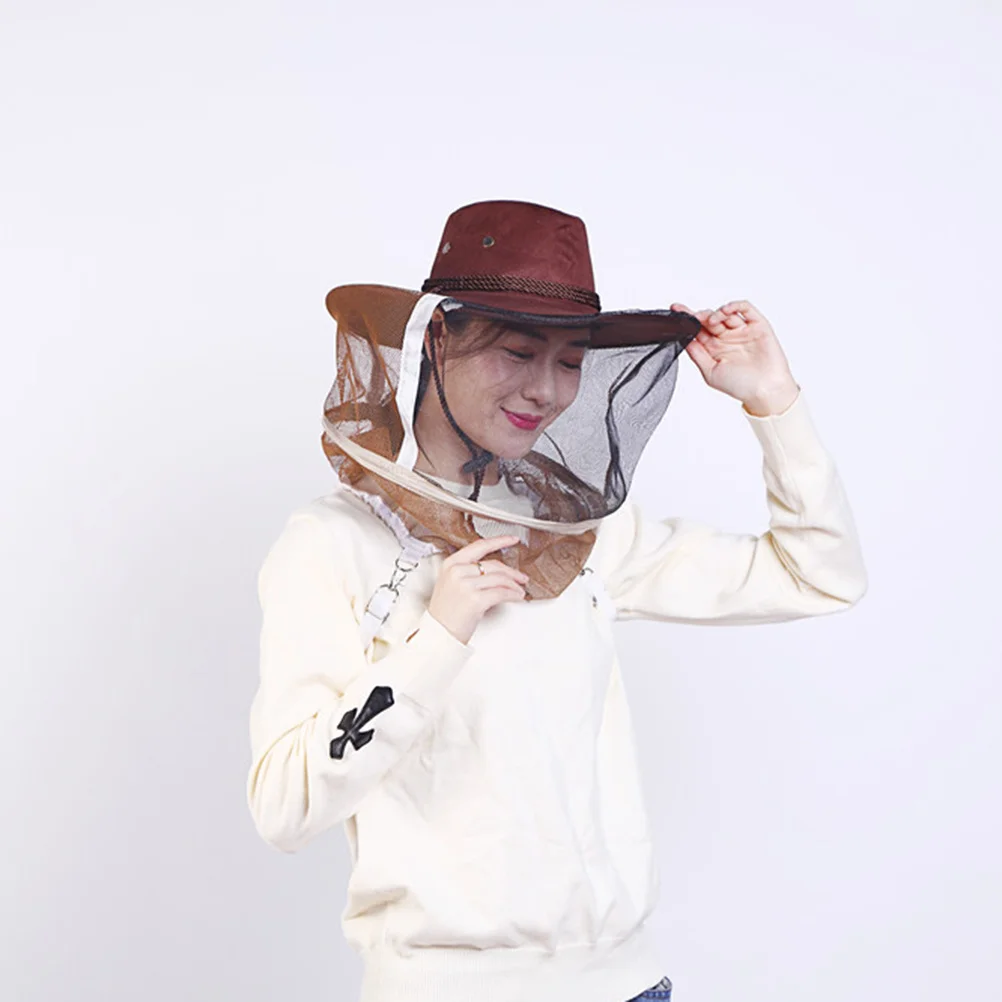 

3Pcs Anti-Bee Beekeeping Veil Hat Set Full Face Neck Cover Gloves Zippered Protective Hat Breathable Outdoor