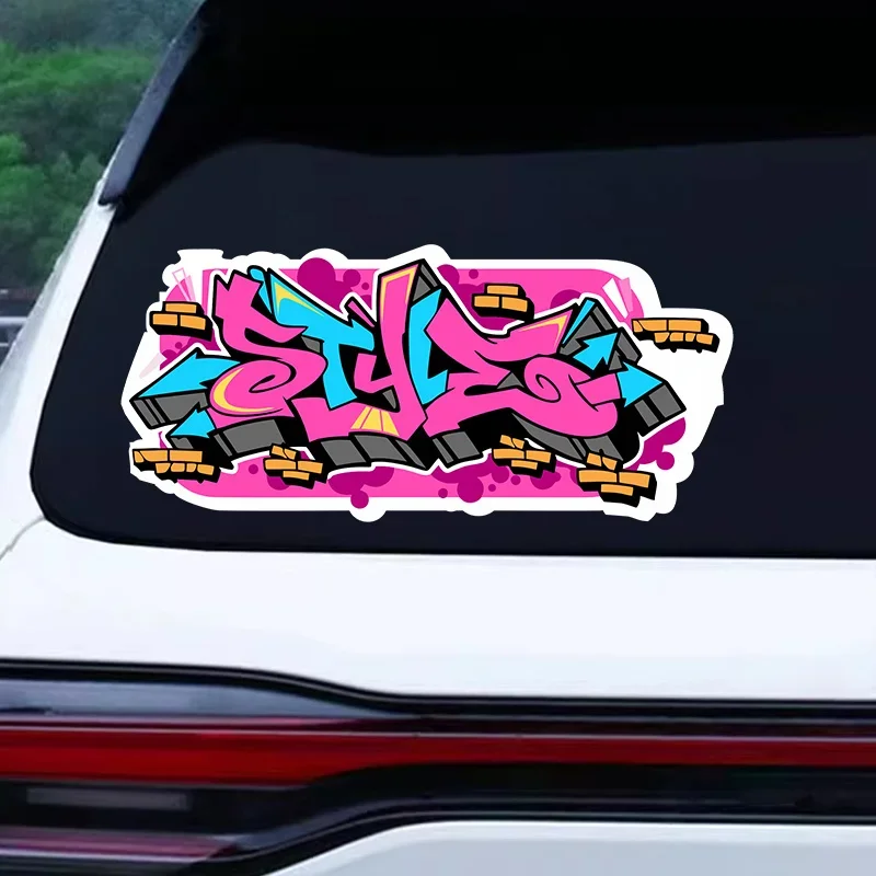

Модная автомобильная наклейка с граффити «СТИЛЬ», яркий автомобильный аксессуар для уличного искусства, водонепроницаемая наклейка для внешнего и интерьера автомобиля