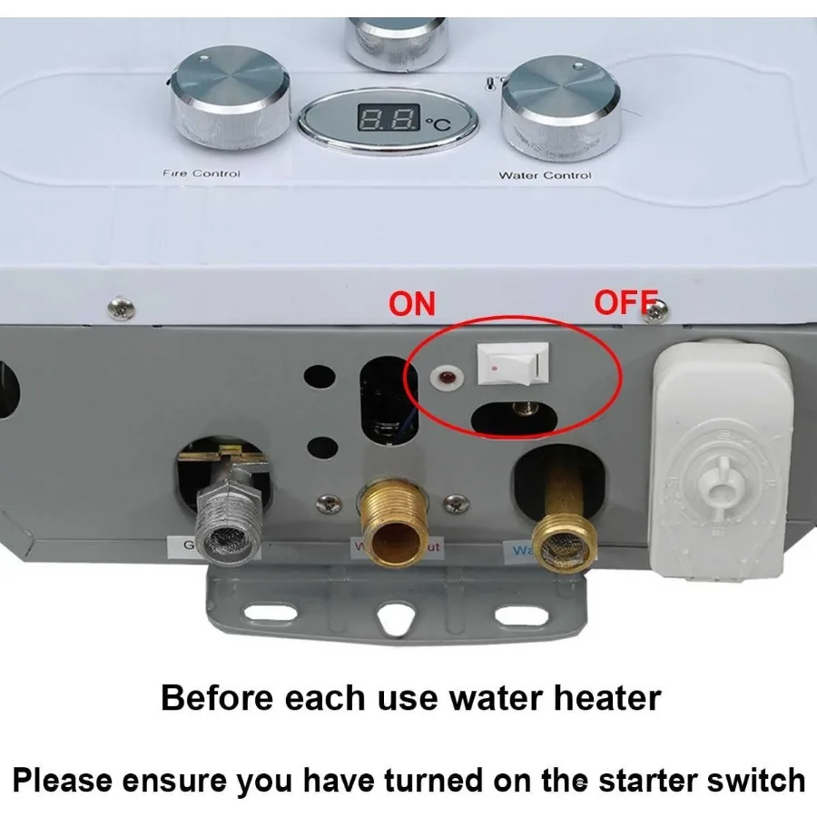 10L غاز البروبان Tankless سخان مياه غاز البترول المسال في الهواء الطلق 20KW 2.6 GPM شاشة ديجيتال للتدفئة المنزلية والاستخدام في الهواء الطلق مع كفاءة عالية
