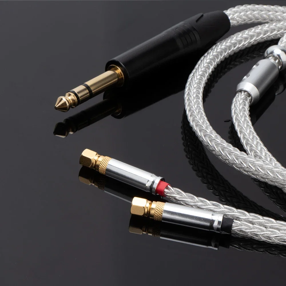 16cores pure Silver 6.35mm earphone cable For HE400 HE5 HE6 HE300 HE4 HE500 upgrade Audio Headset Cable
