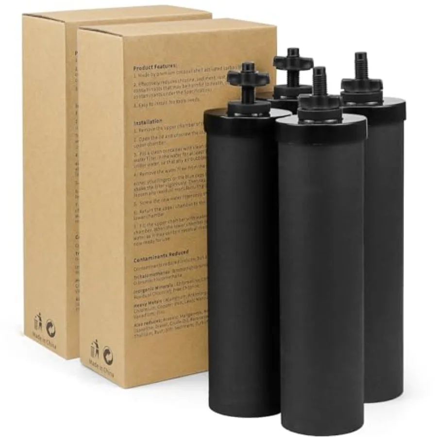 

Сменный фильтр для воды Black Water, совместимый с системой фильтрации воды Berkey Gravity, с активированным углем, замена BB9-2 Comp