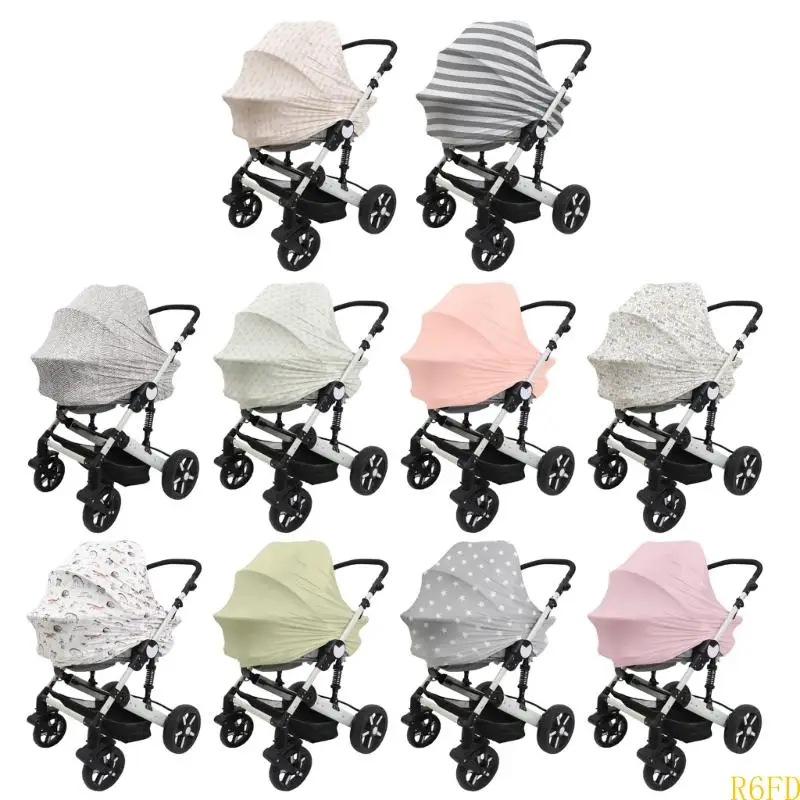 R6FD Breathable Infant Car Canopy Sun Protections Mom Nursing Cover for Baby