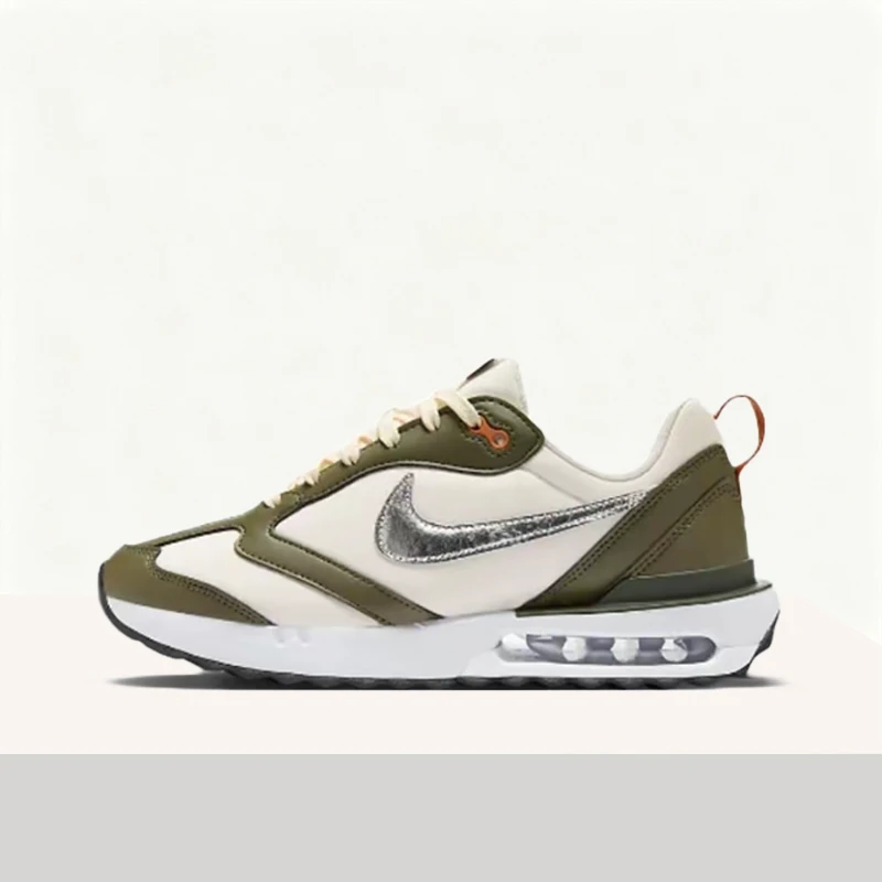 Nike Air Max Dawn Lightweight Comfortable Versatile Low-Top Urban Commuter Casual Running Shoes Women's White/Green FZ4239-300