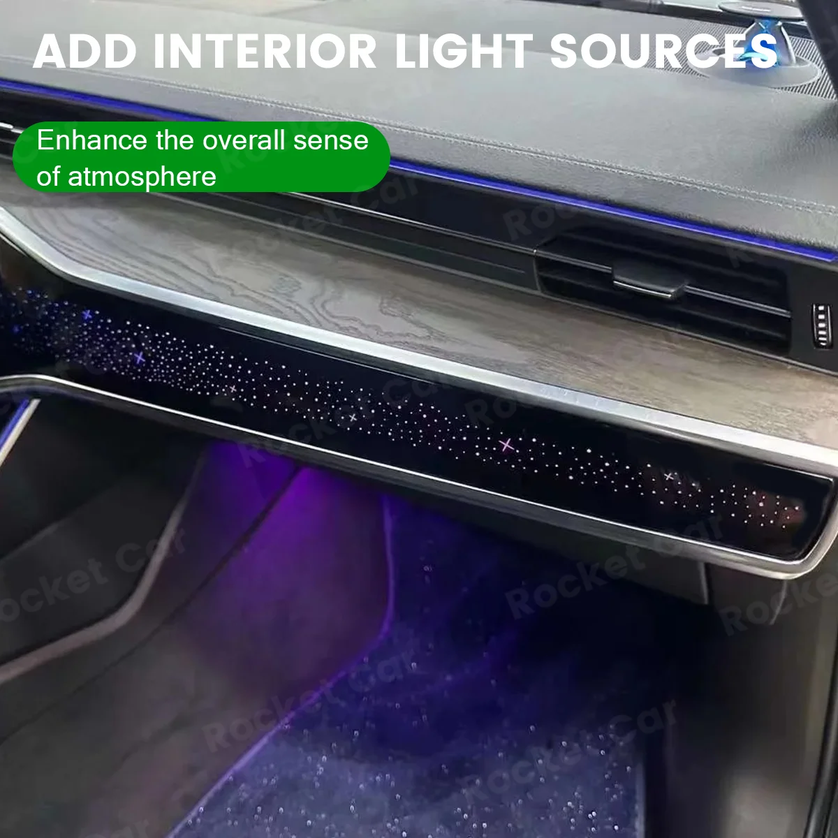 Bild 5: Für Audi A6 A7 C8 RS6 RS7 32-Farben Ambientebeleuchtung Teile Auto Beifahrer Dekorative Lampe LED Sternenhimmel Instrumentenbeleuchtung