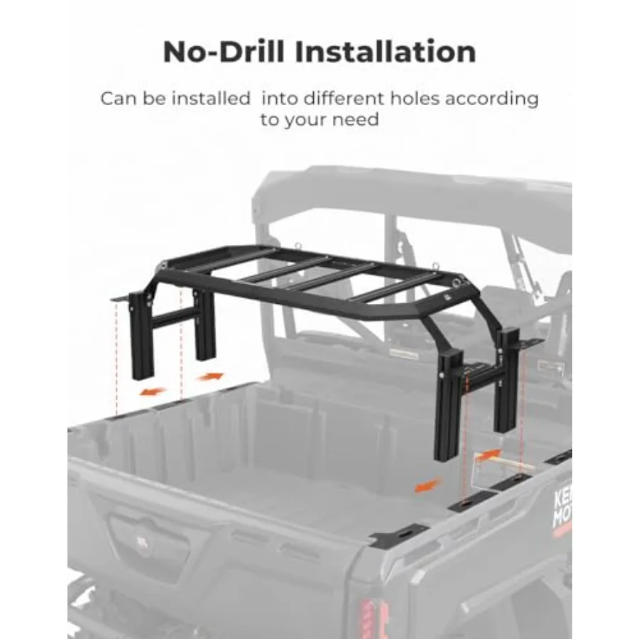 Rear Cargo Rack Adjustable for CanAm Defender Defender Max 20162024 Vehicles Heavy Duty Aluminium Storage Cargo Carrier Bed Rac