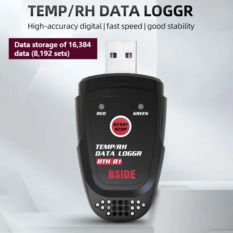 

USB Temperature Humidity Data Logger C/F Recorder with 16348 Record Capacity for Warehouse Storage, Refrigerated ,Cold Storage