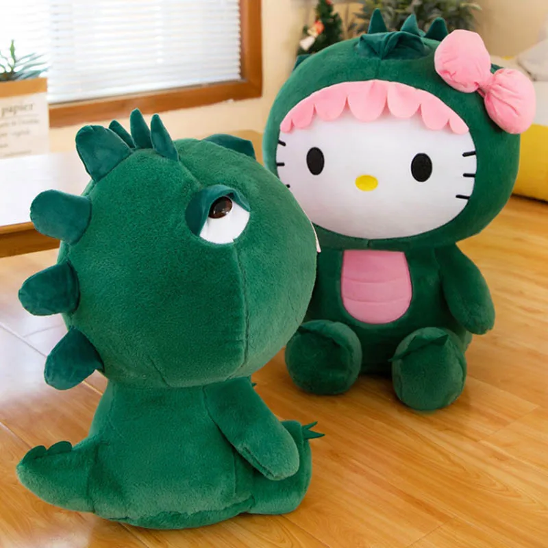 

35 см Hello Kitty Cos динозавр Kawaii мультяшная плюшевая кукла игрушки мягкая подушка для спины подушка для девочек подарок на день рождения