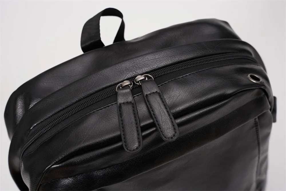 Retro-Mode-Rucksack für Herren, weicher PU-Leder-Rucksack, männliche Computertasche, modischer Reise- und Camping-Rucksack, Schultaschen für Studenten – Detail 8