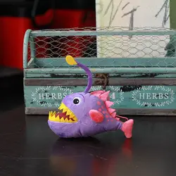 Soft Stuffed Animal Cartoon Ferocious Purple Lantern Fish Anglerfish Lovely Plush Toy Doll Small Pendant Birthday Christmas Gift