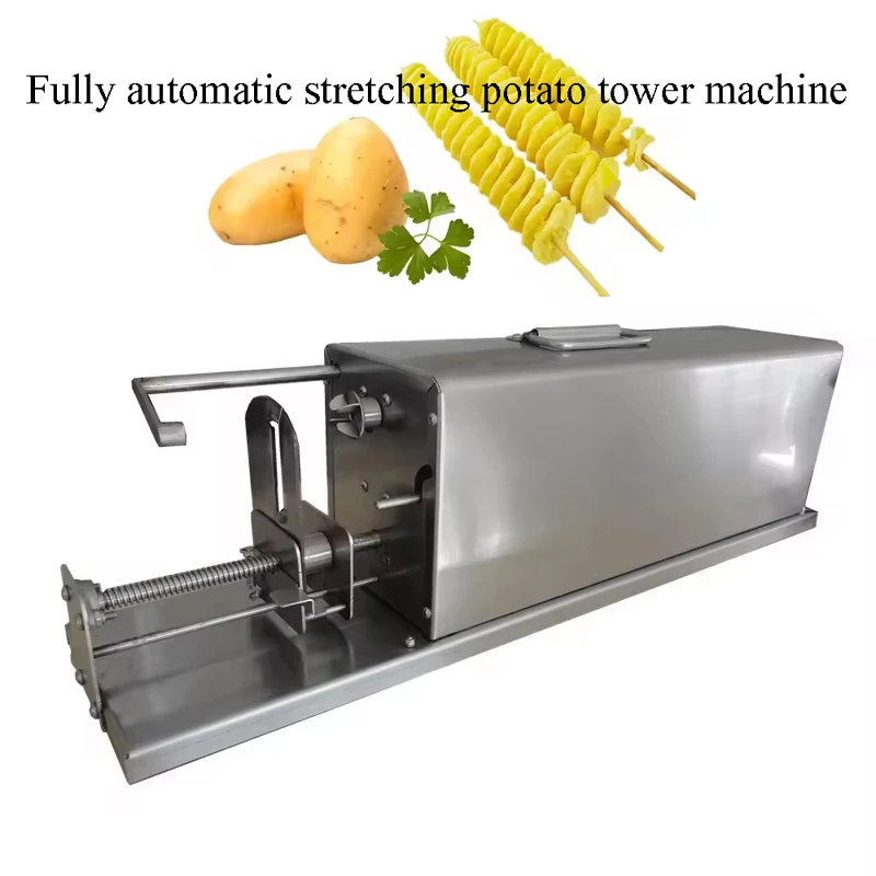 

220v Electric Potato Tower Machine Fruit Vegetable Cutter Potato Slicer Whirlwind Potato Machine Fry Potato Towers Cutter