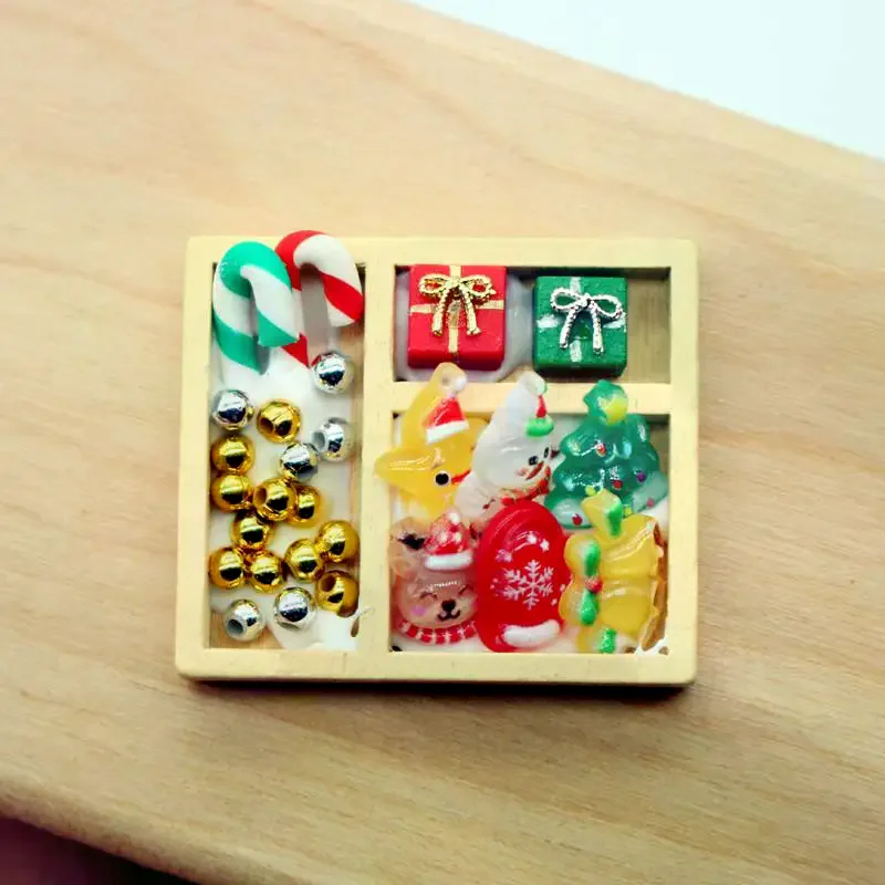 1 Set Mini Hanging Tree Model Dollhouse Colourful Candy Christmas Gift Box Miniatures Holiday Decoration Doll Accessories
