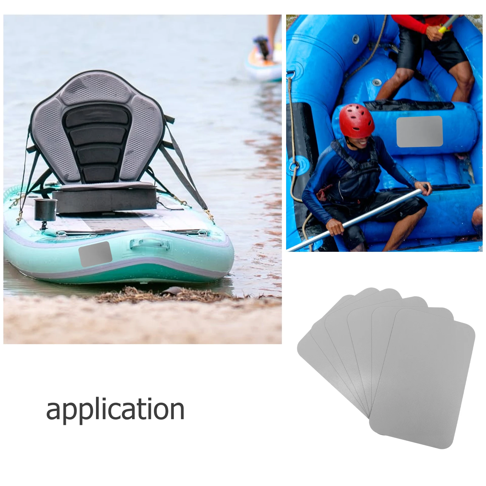 

6Pcs Waterproof Repair Patch PVC Self-Adhesive Inflatable Raft Kayak Boat Patch for Rips Holes Repair Kayak Patches