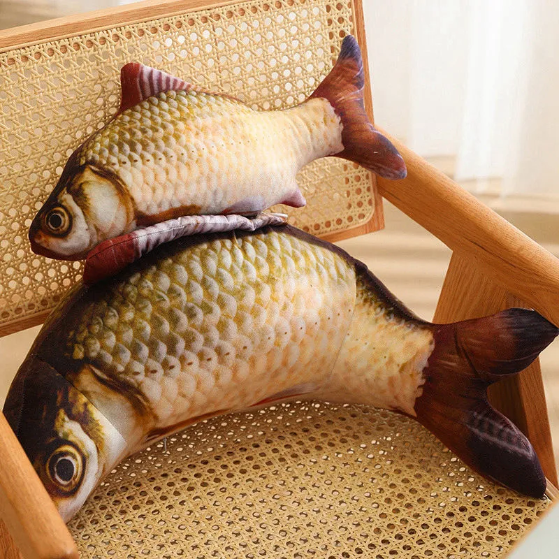 Interessante pesce simulato peluche bambola cuscino posteriore realistico crociano carpa squalo peluche decorazione auto sedia divano regalo per ragazzi