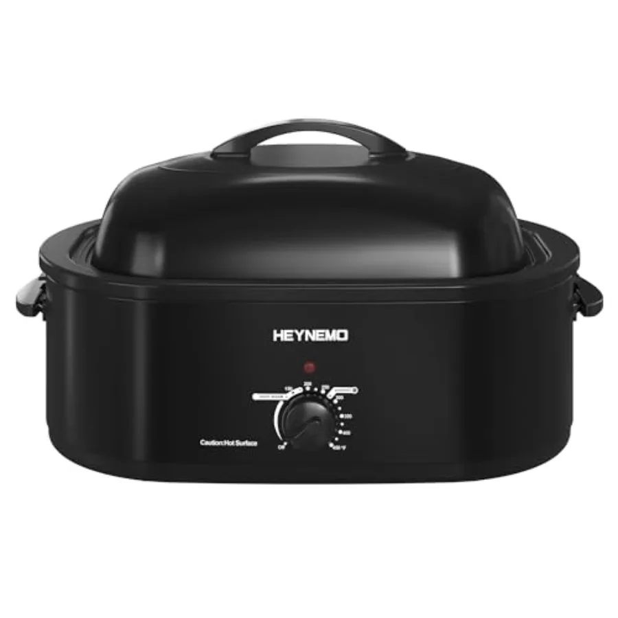 18 Quart Roaster Oven with Self-Basting Lid, Electric Turkey Roaster Oven with Defrost and Warm Function, Adjustable Temperatur