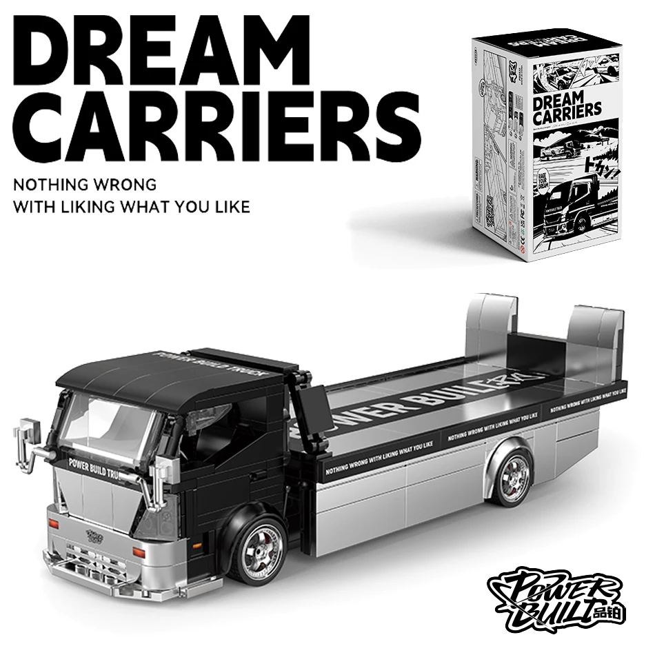 

MOC City Flatbed Transport Trailer Wrecker Truck Building Blocks Speed Racing Vehicle Assembly Bricks Garage Toys for Kids Gifts