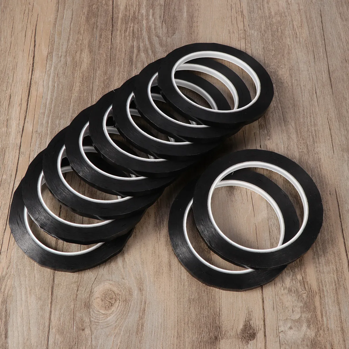 10Pcs Black Gloss Pet Art Tape 6Mm Width 66M Length Per Adhesive Removable Grid Chart Marking Tape for Whiteboard