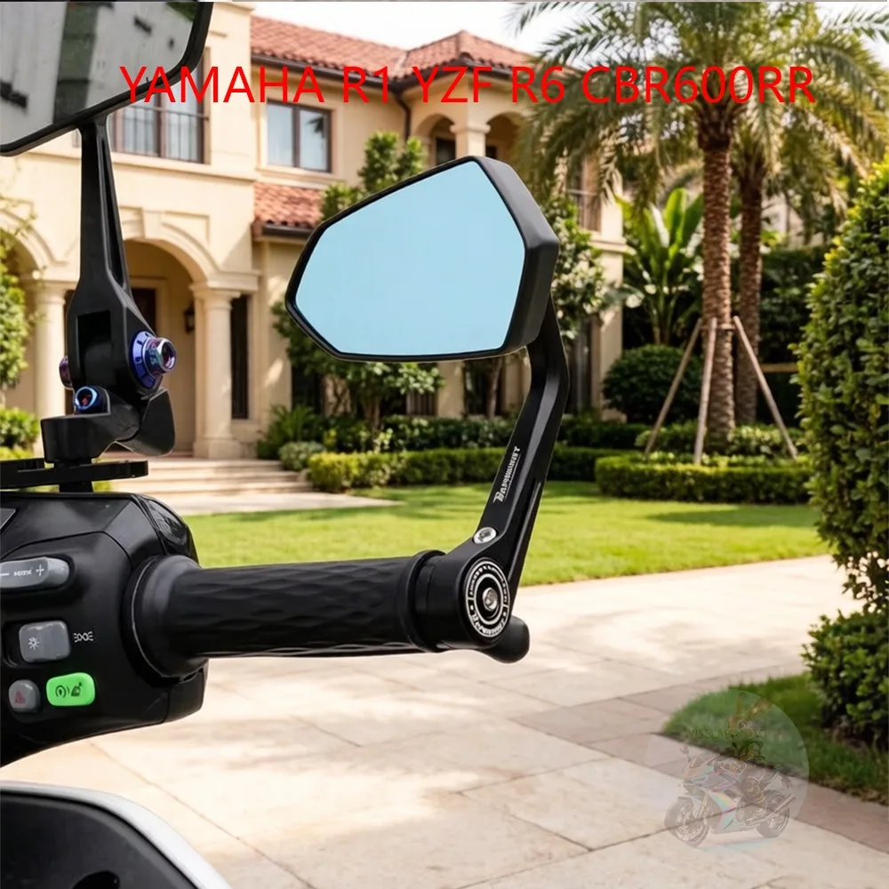 

Motorcycle Sportbike 7/8" Handle Bar End Mirrors For Yamaha R1 YZF R6 CBR600RR