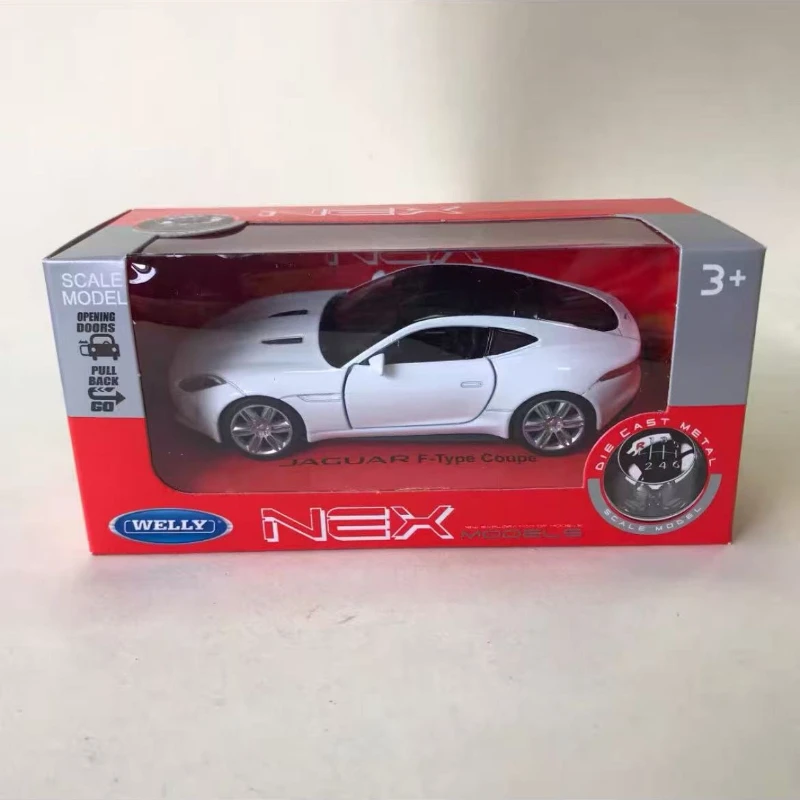 WELLY 1:36 JAGUAR F-Type Coupe Model Samochodu Ze Stopu Metalu Symulacja Kolekcjonerska Zabawka Autko z Napędem Pull-back Prezent Kolekcjonerski