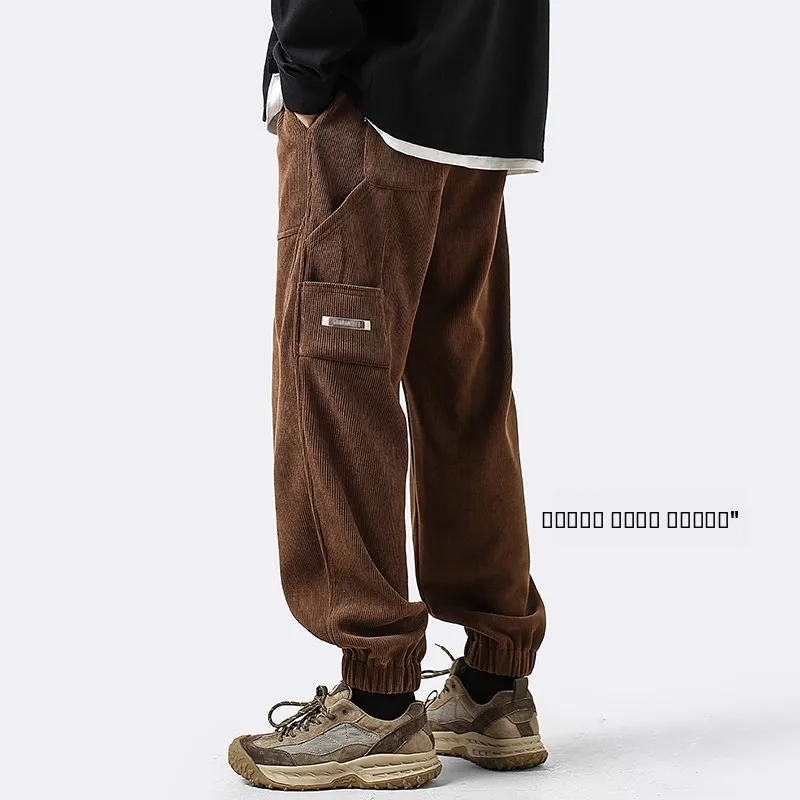 

Men's Winter Thiened Fce Lined Casual Pants Loose Fit Comfortable Spor Sle mid Waist Long Trousers Faionable Trendy