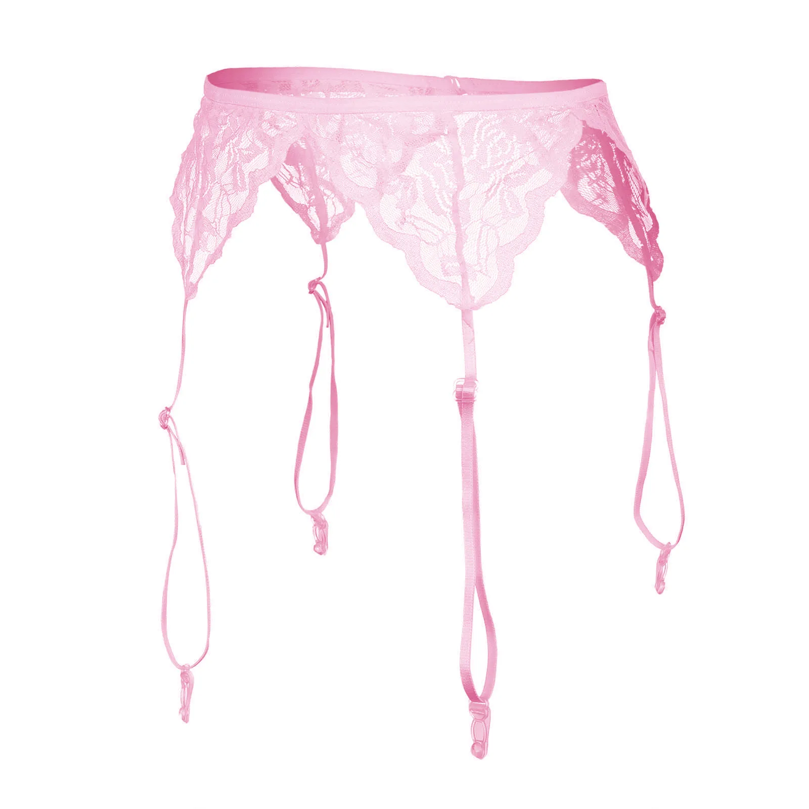 Saia elástica transparente de renda para mulheres, lingerie sexy, cinto exótico, suspensórios de liga femininos, meias, cueca de renda