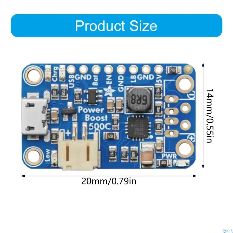 R91A 500MA PowerBoost 500 Зарядное устройство Портативное перезаряжаемое USB 5 В для проекта