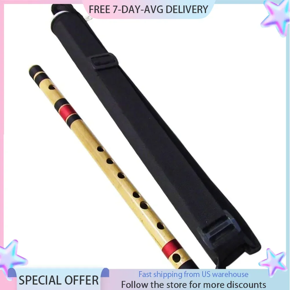 Professional Polished Bamboo Flute - (Indian Flute) with Carry Bag Professional Polished Bamboo Flute