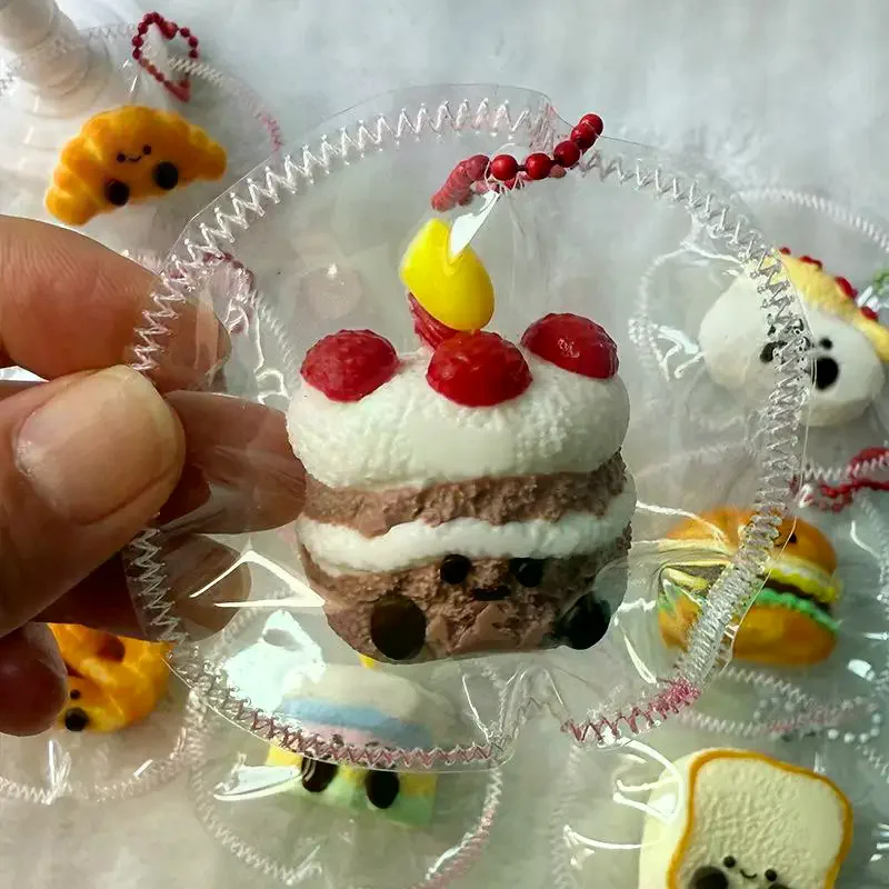 Cute Simulation Toast Bread Squeeze Toy Cartoon Silicone Stress Relief Toy Fun Mini Decompression Slow Rebound Toys Gifts