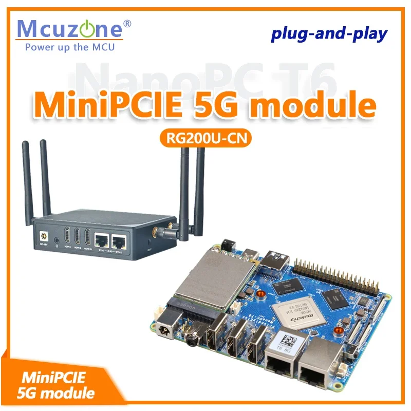 Module NanoPi T6 MiniPCIE 5G RG200U-CN Plug-and-Play sans lecteur Ubunarydebian