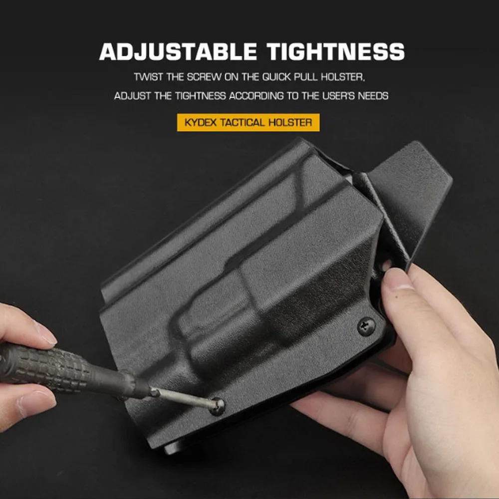 KYDEX Tactical Holster Lightweight For Glock 17/19/19X/45 With X300 Flashlight Quick Draw Hunting Pistol Holster Waist Belt Gear - view 4