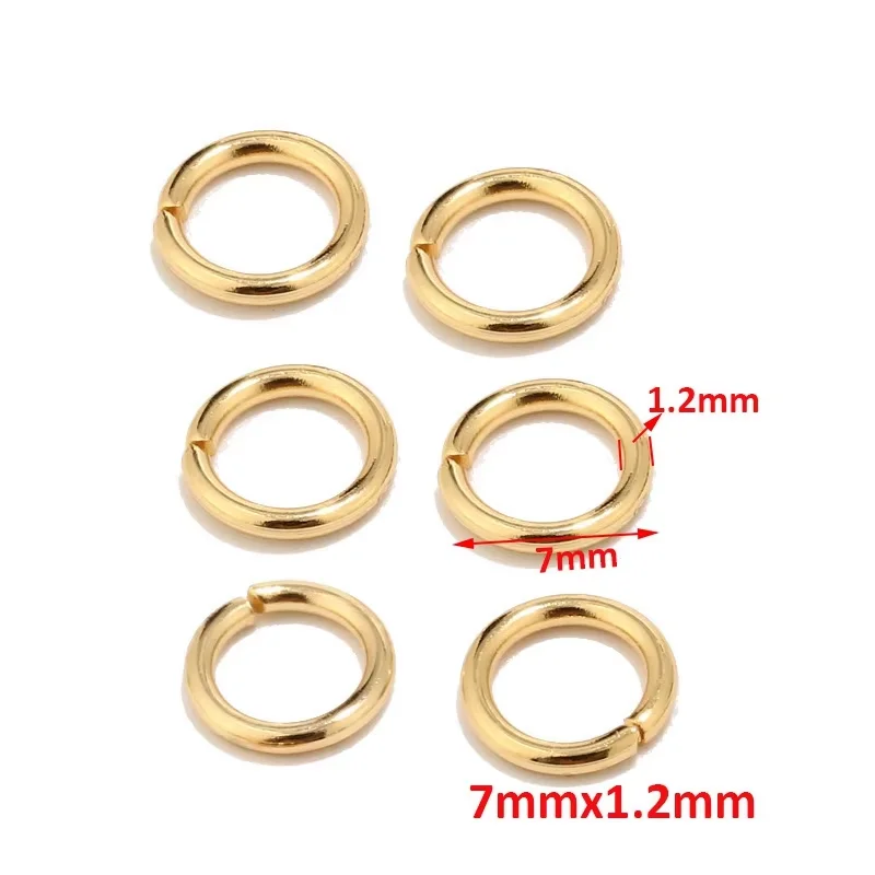 100pcs/Lot Stainless Steel PVD Gold Jump Rings 4mm 5mm 6mm 7mm 8mm 9mm Non Tarnish for Jewelry Making Findings
