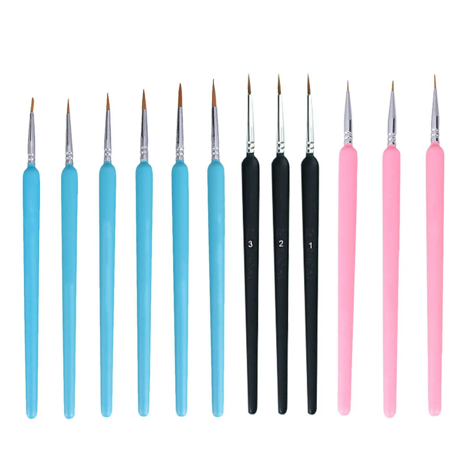 9Pcs Premium Detailing Brush Set Hook Line Pen for Artists Beginners School Painting Tools Micro Detail Art Painting Liner