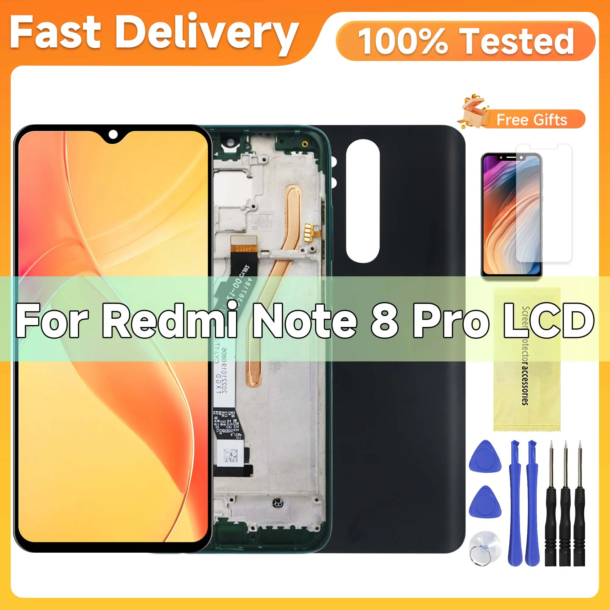 

6.53" Display For Xiaomi Redmi Note 8 Pro LCD Display Touch Screen Digitizer Assembly For Redmi Note 8 LCD Display Parts