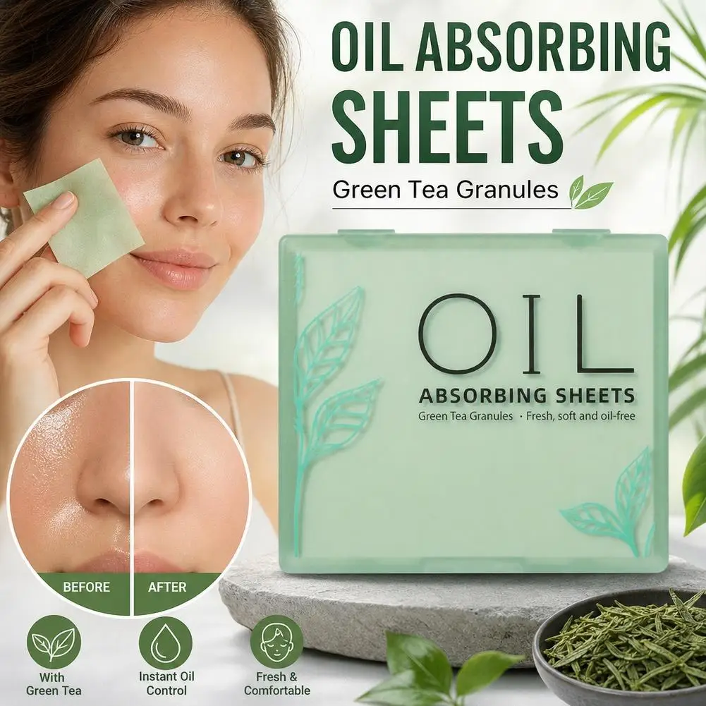 Oil Blotting Paper Matting Face Oil Control Wipes Facial Oil Absorbing Sheet Portable Refillable Facial Blotter with Case