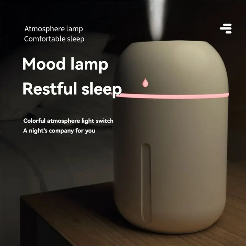 A35T 1.5W 330ml Mini Humidifier, USB Personal Aromatherapy Diffuser with Auto Shut-Off, Quiet for Bedroom Office