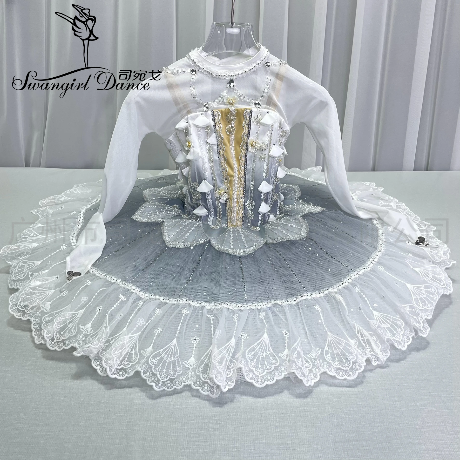 Grey Fairy Doll Pharaoh's daughter Variations Ballet Girl PDE Competition customized TUTU gauze dress  WT25108
