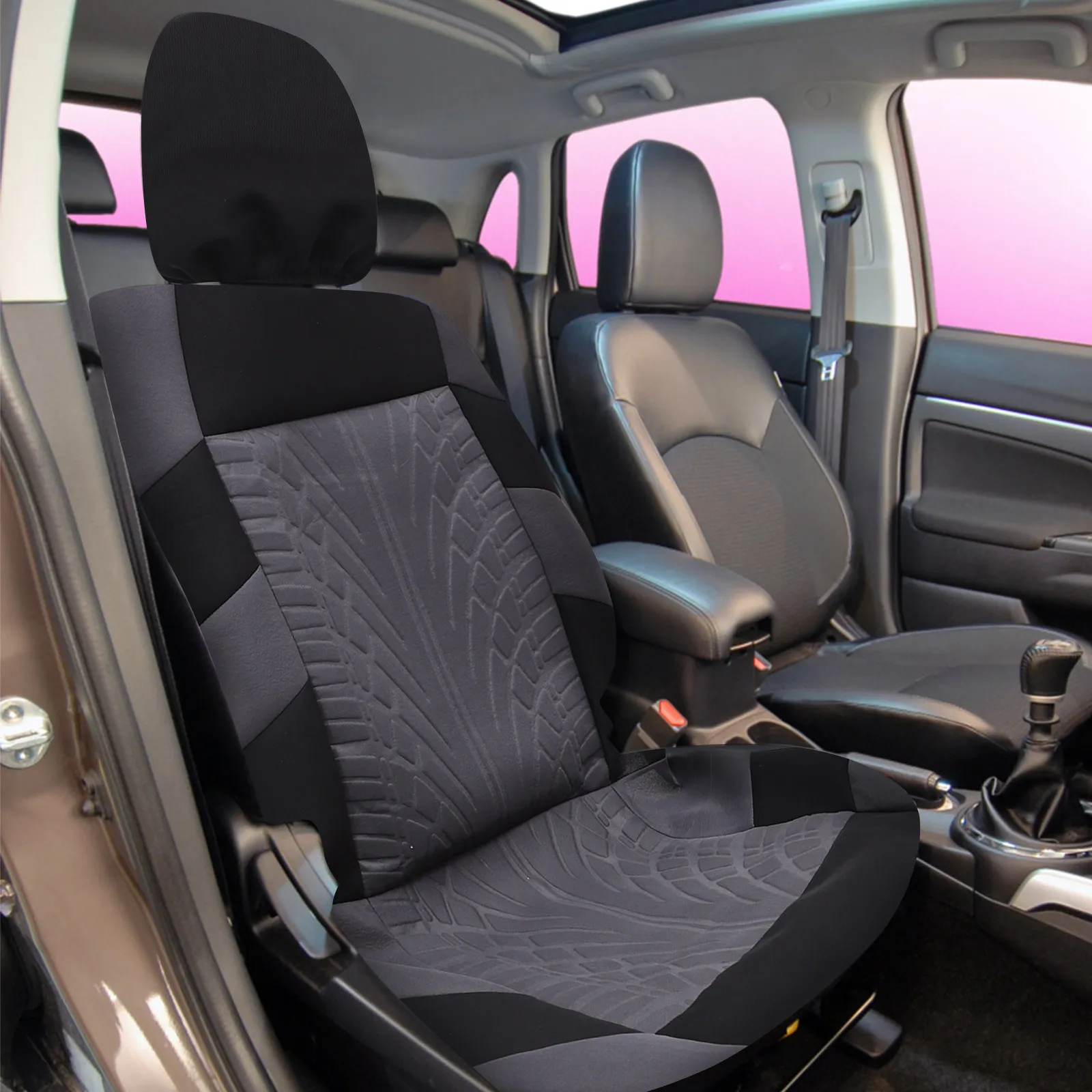 

1Set Car Seat Cover Classic Stripe Design Breathable Washable Airbag Compatible Universal Fit for Car Truck Van Suv Front Rear